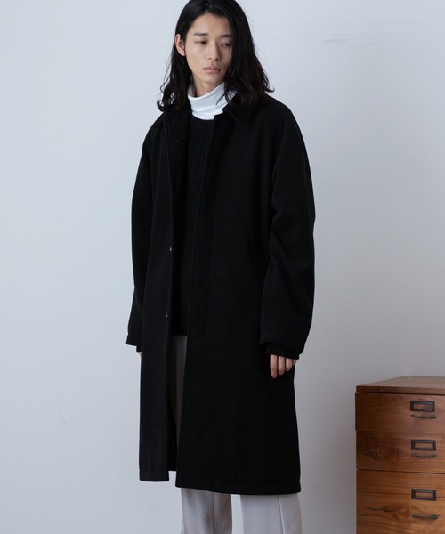 THE STANDARD（ザスタンダード）の「WEGO/ニットメルトンステンカラーコート（ステンカラーコート・メンズ・ベージュ/オレンジ/ブラック・LARGE/MEDIUM）」の2枚目の写真