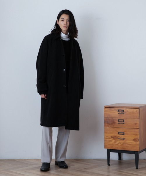 THE STANDARD（ザスタンダード）の「WEGO/ニットメルトンステンカラーコート（ステンカラーコート・メンズ・ベージュ/オレンジ/ブラック・LARGE/MEDIUM）」の4枚目の写真