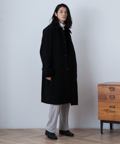 THE STANDARD（ザスタンダード）の「WEGO/ニットメルトンステンカラーコート（ステンカラーコート・メンズ・ベージュ/オレンジ/ブラック・LARGE/MEDIUM）」の5枚目の写真