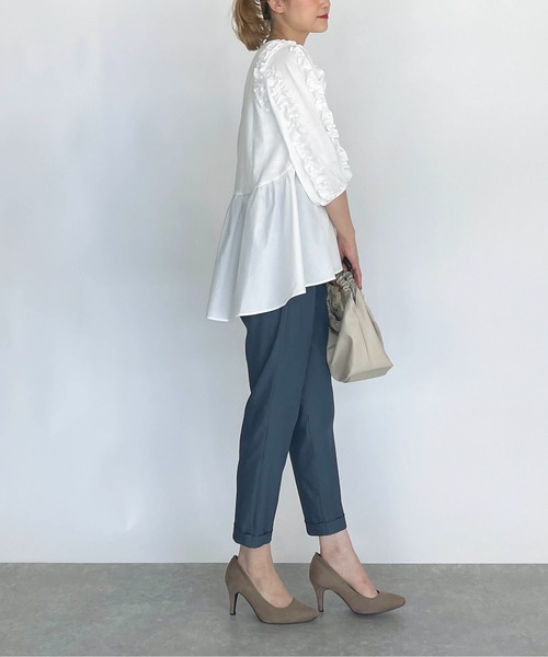 PICCIN(ピッチン)の「袖フリル切替えプルオーバー(Tシャツ/カットソー・レディース・ブラック/オフホワイト・M/L)」の9枚目の写真