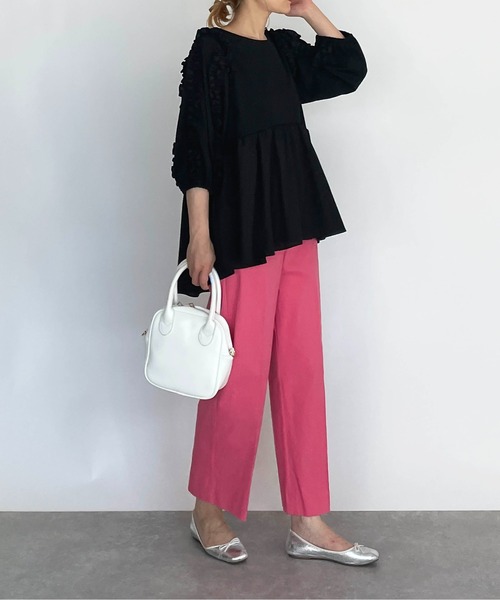 PICCIN(ピッチン)の「袖フリル切替えプルオーバー(Tシャツ/カットソー・レディース・ブラック/オフホワイト・M/L)」の19枚目の写真