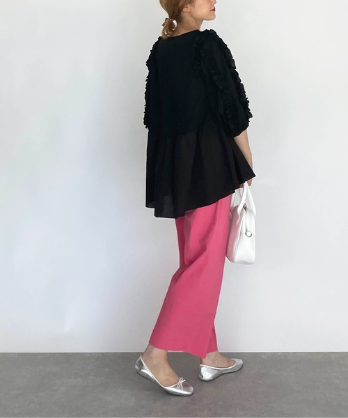 PICCIN(ピッチン)の「袖フリル切替えプルオーバー(Tシャツ/カットソー・レディース・ブラック/オフホワイト・M/L)」の20枚目の写真