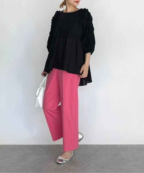 PICCIN(ピッチン)の「袖フリル切替えプルオーバー(Tシャツ/カットソー・レディース・ブラック/オフホワイト・M/L)」の22枚目の写真