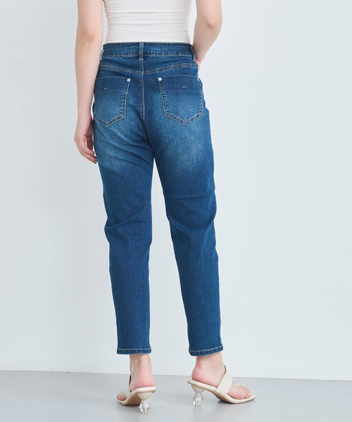 attiree(アティレー)の「【再入荷!!】【XS~4Lサイズ展開】大人気ハイウエスト テーパード クロップ デニム パンツ(デニムパンツ・レディース・インディゴブルー/ブルー/ネイビー/ライトブルー・LL/S/M/L/XS/MT/LT/3L/4L)」の7枚目の写真