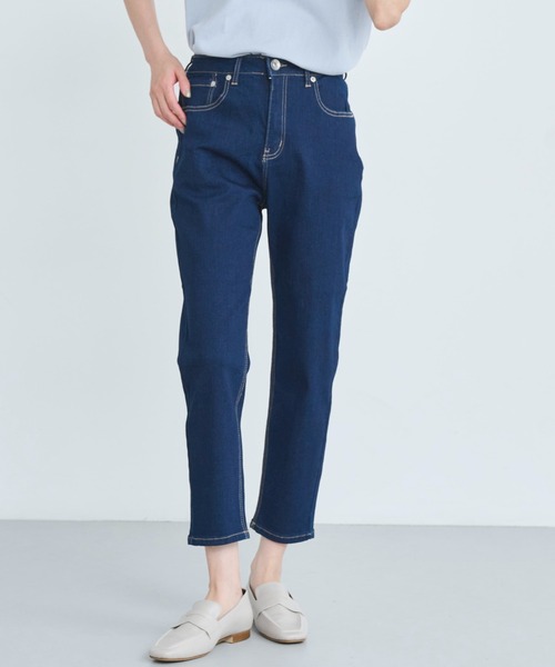 attiree(アティレー)の「【再入荷!!】【XS~4Lサイズ展開】大人気ハイウエスト テーパード クロップ デニム パンツ(デニムパンツ・レディース・インディゴブルー/ブルー/ネイビー/ライトブルー・LL/S/M/L/XS/MT/LT/3L/4L)」の8枚目の写真
