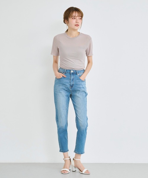 attiree(アティレー)の「【再入荷!!】【XS~4Lサイズ展開】大人気ハイウエスト テーパード クロップ デニム パンツ(デニムパンツ・レディース・インディゴブルー/ブルー/ネイビー/ライトブルー・LL/S/M/L/XS/MT/LT/3L/4L)」の19枚目の写真