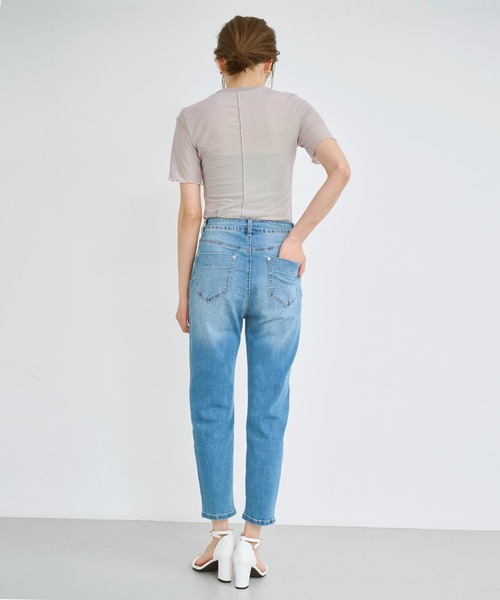 attiree(アティレー)の「【再入荷!!】【XS~4Lサイズ展開】大人気ハイウエスト テーパード クロップ デニム パンツ(デニムパンツ・レディース・インディゴブルー/ブルー/ネイビー/ライトブルー・LL/S/M/L/XS/MT/LT/3L/4L)」の21枚目の写真
