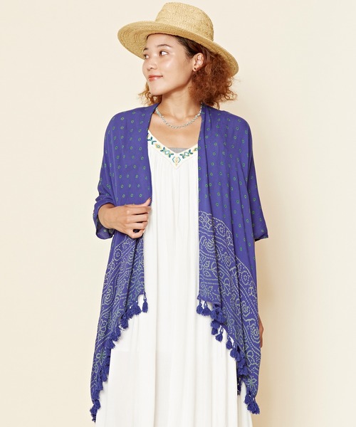 チャイハネ（チャイハネ）の「【チャイハネ】ホーリーUVカーディガン（カーディガン/ボレロ・レディース・ホワイト/ピンク/オレンジ/ブルー/グリーン・FREE）」の4枚目の写真