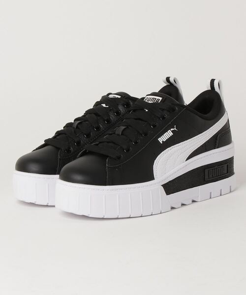 PUMA(プーマ)の「PUMA/プーマ レディース スニーカー 厚底 MAYZE WEDGE WNS メイズ ウェッジ ウィメンズ 386273(スニーカー・レディース・ホワイト×ブラック/ブラック×ブラック/ホワイト/ホワイト系その他2・23.5cm/24.0cm/23.0cm/24.5cm/25.0cm)」の4枚目の写真