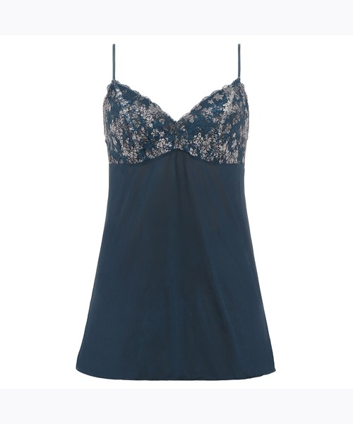 AMOSTYLE BY Triumph(アモスタイルバイトリンプ)の「ロングキャミソール クワイエット ペインティング AMST1405 L.CAMI JX(その他アンダーウェア/インナー・レディース・ブルー/グリーン・M/L)」の2枚目の写真