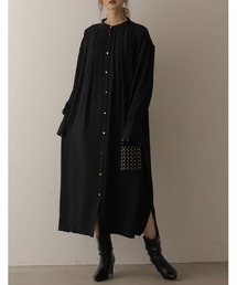 Re:EDIT | [2022A/W PRE ORDER][低身長/高身長サイズ有]ポーラタックデザインシャツワンピース(ワンピース)