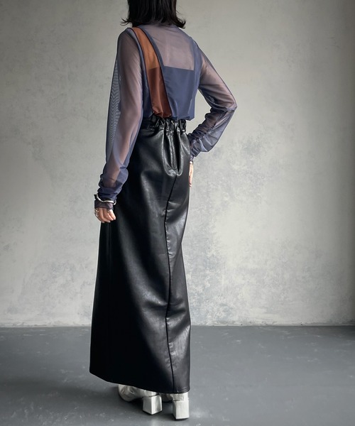 &g'aime（アンジェム）の「【&g’aime】センタースリットレザータイトスカート（スカート・レディース・ブラック/ブルー/グレイッシュベージュ・FREE）」の17枚目の写真