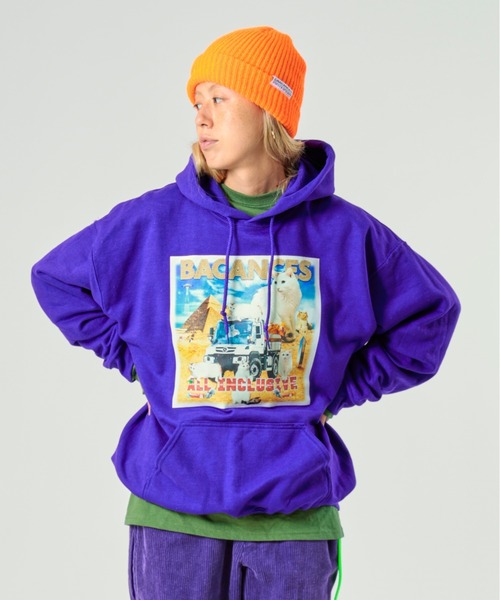 BEAVER（ビーバー）の「BACANCES ALL INCLUSIVE/バカンスオールインクルーシブ　BC HOODIE ITWS PYRAMID BC012205（パーカー・メンズ・ブラック/パープル/オリーブ・MEDIUM/LARGE/X-LARGE）」の3枚目の写真