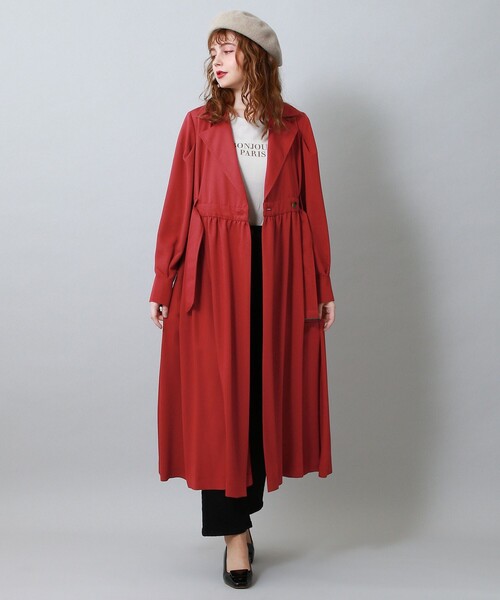 DEICY（デイシー）の「ギャザードレストレンチコート（トレンチコート・レディース・レッド/ベージュ・FREE）」の3枚目の写真