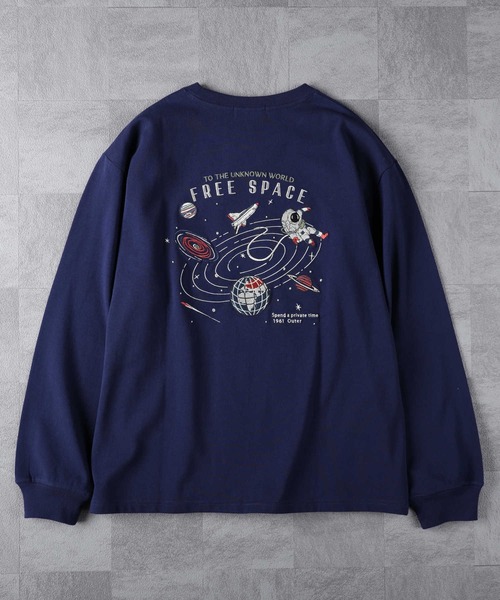 BACK NUMBER（バックナンバー）の「【BACK NUMBER】刺繍プリントロンＴ（Tシャツ/カットソー・メンズ・ワイン/ブラック×ブルー/ブラック/ネイビー/ホワイト/グリーン・M/XL/L）」の5枚目の写真