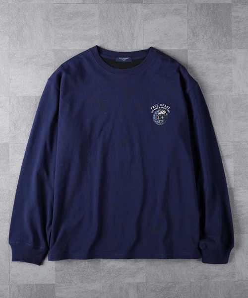 BACK NUMBER（バックナンバー）の「【BACK NUMBER】刺繍プリントロンＴ（Tシャツ/カットソー・メンズ・ワイン/ブラック×ブルー/ブラック/ネイビー/ホワイト/グリーン・M/XL/L）」の8枚目の写真