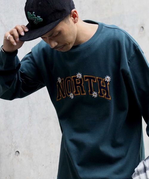 BACK NUMBER（バックナンバー）の「【BACK NUMBER】刺繍プリントロンＴ（Tシャツ/カットソー・メンズ・ワイン/ブラック×ブルー/ブラック/ネイビー/ホワイト/グリーン・M/XL/L）」の10枚目の写真