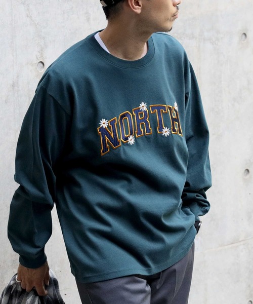 BACK NUMBER（バックナンバー）の「【BACK NUMBER】刺繍プリントロンＴ（Tシャツ/カットソー・メンズ・ワイン/ブラック×ブルー/ブラック/ネイビー/ホワイト/グリーン・M/XL/L）」の11枚目の写真