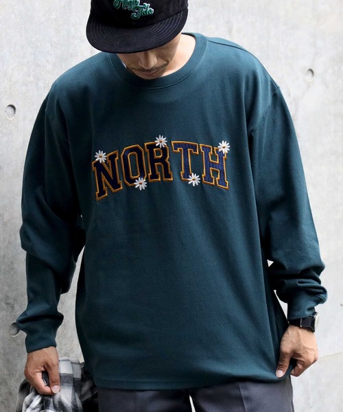 BACK NUMBER（バックナンバー）の「【BACK NUMBER】刺繍プリントロンＴ（Tシャツ/カットソー・メンズ・ワイン/ブラック×ブルー/ブラック/ネイビー/ホワイト/グリーン・M/XL/L）」の12枚目の写真