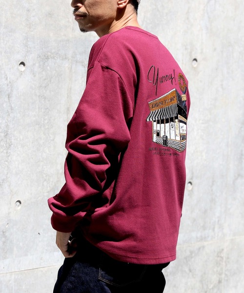 BACK NUMBER（バックナンバー）の「【BACK NUMBER】刺繍プリントロンＴ（Tシャツ/カットソー・メンズ・ワイン/ブラック×ブルー/ブラック/ネイビー/ホワイト/グリーン・M/XL/L）」の18枚目の写真