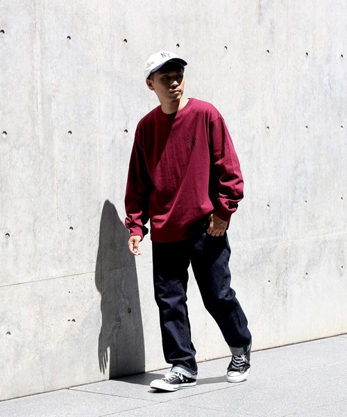 BACK NUMBER（バックナンバー）の「【BACK NUMBER】刺繍プリントロンＴ（Tシャツ/カットソー・メンズ・ワイン/ブラック×ブルー/ブラック/ネイビー/ホワイト/グリーン・M/XL/L）」の21枚目の写真