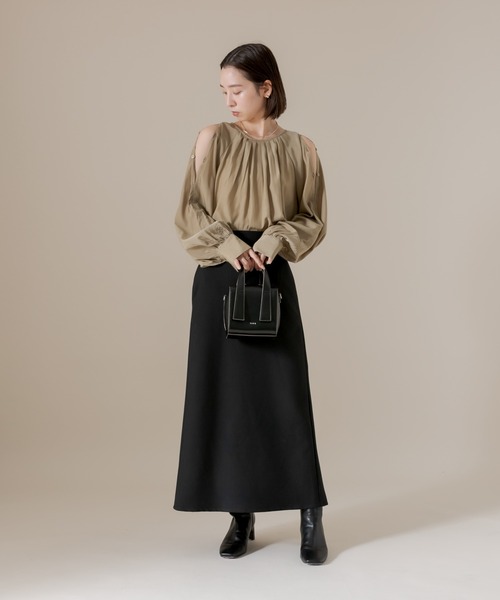 mline（エムライン）の「[mline] 切替ロングスカート（スカート・レディース・アイボリー/ブラック・1/2）」の13枚目の写真