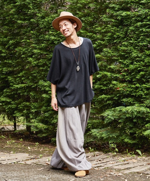 チャイハネ（チャイハネ）の「【チャイハネ】ソムニMEN'Sトップス インナータンクトップ付き（アンサンブル・メンズ・ブラック/ベージュ/ブラウン/グリーン/オレンジ/カーキ/パープル・FREE）」の8枚目の写真