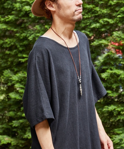 チャイハネ（チャイハネ）の「【チャイハネ】ソムニMEN'Sトップス インナータンクトップ付き（アンサンブル・メンズ・ブラック/ベージュ/ブラウン/グリーン/オレンジ/カーキ/パープル・FREE）」の10枚目の写真