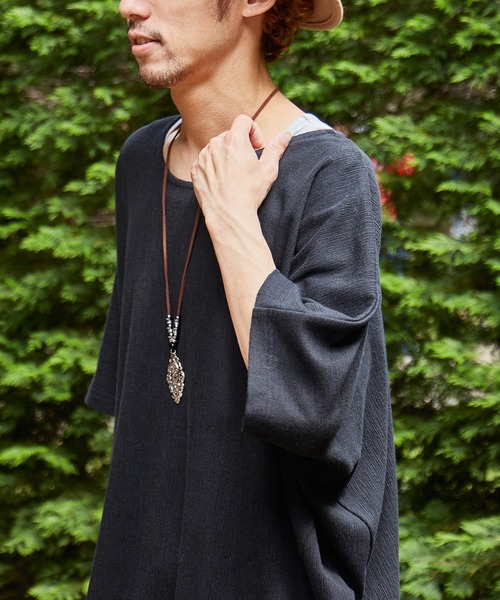 チャイハネ（チャイハネ）の「【チャイハネ】ソムニMEN'Sトップス インナータンクトップ付き（アンサンブル・メンズ・ブラック/ベージュ/ブラウン/グリーン/オレンジ/カーキ/パープル・FREE）」の11枚目の写真