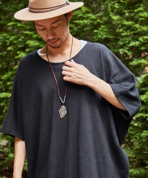 チャイハネ（チャイハネ）の「【チャイハネ】ソムニMEN'Sトップス インナータンクトップ付き（アンサンブル・メンズ・ブラック/ベージュ/ブラウン/グリーン/オレンジ/カーキ/パープル・FREE）」の12枚目の写真