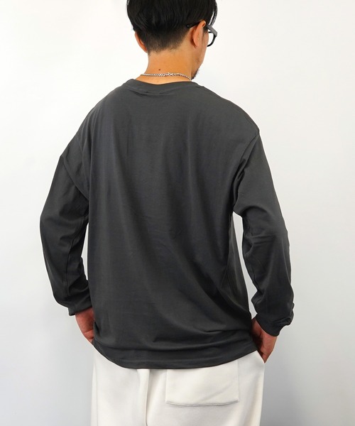 GGD SELECT(ジージーディー セレクト)の「オーバーサイズ ワッペンサガラ刺繍 ロングスリーブTシャツ(Tシャツ/カットソー・メンズ・グリーン/ホワイト系その他/ブラック系その他/ブルー系その他・M/L/LL)」の15枚目の写真