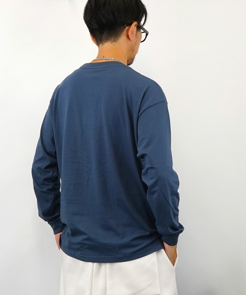 GGD SELECT(ジージーディー セレクト)の「オーバーサイズ ワッペンサガラ刺繍 ロングスリーブTシャツ(Tシャツ/カットソー・メンズ・グリーン/ホワイト系その他/ブラック系その他/ブルー系その他・M/L/LL)」の7枚目の写真