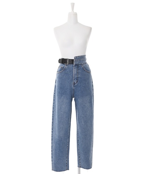 Narcissus（ナルシス）の「【Narcissus】ハイウエストベルトデニム（デニムパンツ・レディース・レインボー・FREE）」の6枚目の写真