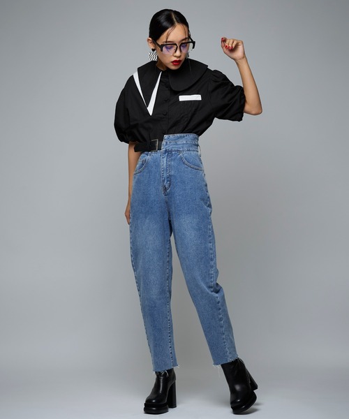 Narcissus（ナルシス）の「【Narcissus】ハイウエストベルトデニム（デニムパンツ・レディース・レインボー・FREE）」の16枚目の写真