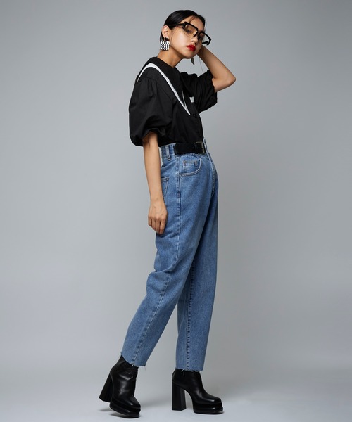 Narcissus（ナルシス）の「【Narcissus】ハイウエストベルトデニム（デニムパンツ・レディース・レインボー・FREE）」の15枚目の写真