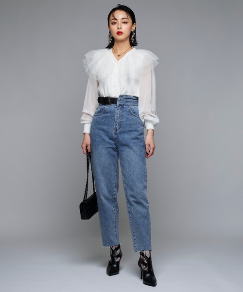 Narcissus（ナルシス）の「【Narcissus】ハイウエストベルトデニム（デニムパンツ・レディース・レインボー・FREE）」の17枚目の写真