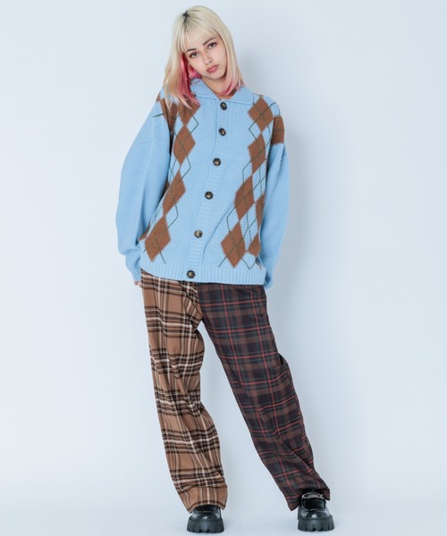Candy Stripper（キャンディストリッパー）の「STAGGERED CHECK パンツ（その他パンツ・レディース・ネイビー/ブラウン/ブラック・2）」の18枚目の写真