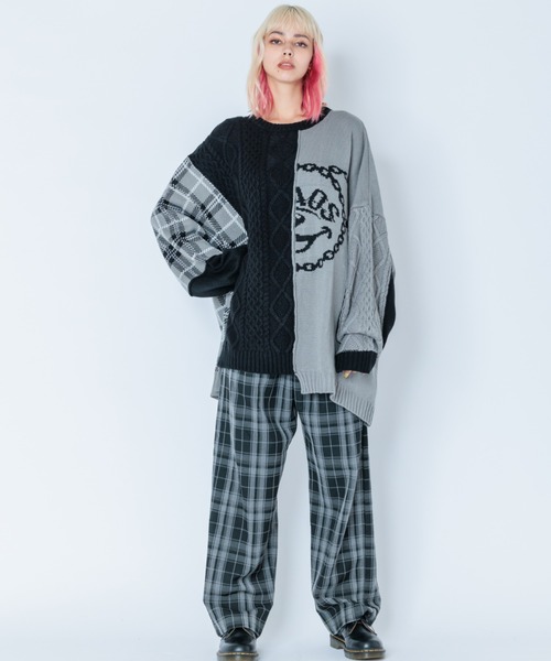 Candy Stripper（キャンディストリッパー）の「STAGGERED CHECK パンツ（その他パンツ・レディース・ネイビー/ブラウン/ブラック・2）」の22枚目の写真