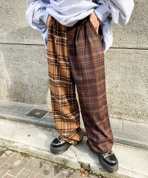 Candy Stripper（キャンディストリッパー）の「STAGGERED CHECK パンツ（その他パンツ・レディース・ネイビー/ブラウン/ブラック・2）」の14枚目の写真