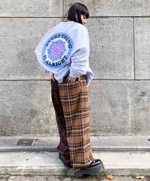 Candy Stripper（キャンディストリッパー）の「STAGGERED CHECK パンツ（その他パンツ・レディース・ネイビー/ブラウン/ブラック・2）」の13枚目の写真