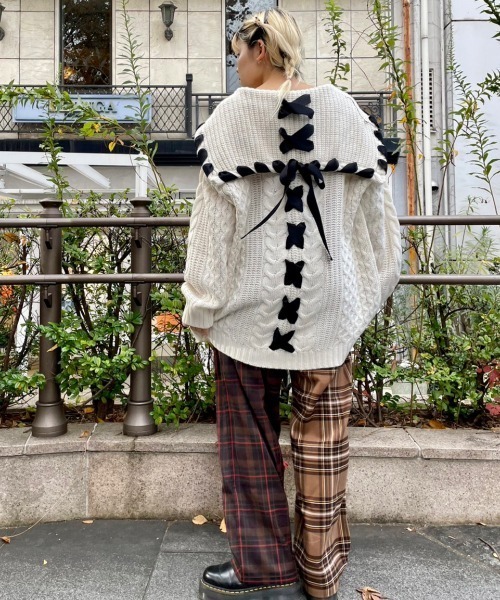 Candy Stripper（キャンディストリッパー）の「STAGGERED CHECK パンツ（その他パンツ・レディース・ネイビー/ブラウン/ブラック・2）」の10枚目の写真