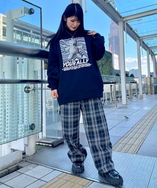Candy Stripper（キャンディストリッパー）の「STAGGERED CHECK パンツ（その他パンツ・レディース・ネイビー/ブラウン/ブラック・2）」の6枚目の写真