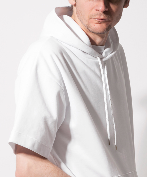 MONKEY TIME（モンキータイム）の「＜monkey time＞ ∴ TC/BNDG SD/ZIP 5SL/パーカー（パーカー・メンズ・ホワイト/ブラック・SMALL/MEDIUM/LARGE/X-LARGE）」の4枚目の写真