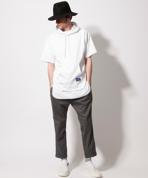 MONKEY TIME（モンキータイム）の「＜monkey time＞ ∴ TC/BNDG SD/ZIP 5SL/パーカー（パーカー・メンズ・ホワイト/ブラック・SMALL/MEDIUM/LARGE/X-LARGE）」の7枚目の写真