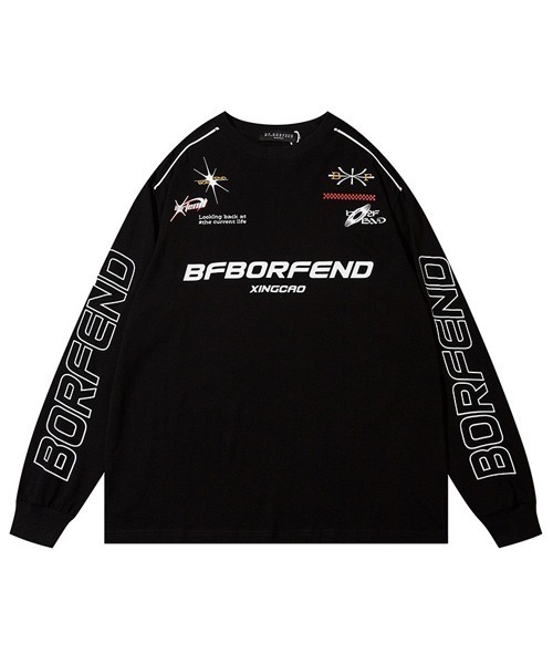 Ressaca(レサーカ)の「オーバーサイズ レーシングロゴプリントロンT(Tシャツ/カットソー・メンズ・ホワイト/ブラック・M/L/XL)」の2枚目の写真