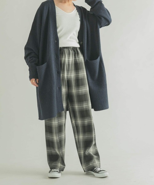 FORK&SPOON（フォークアンドスプーン）の「FORK&SPOON　TRストレートパンツ（その他パンツ・レディース・チェック/チャコールグレー・1/2）」の6枚目の写真