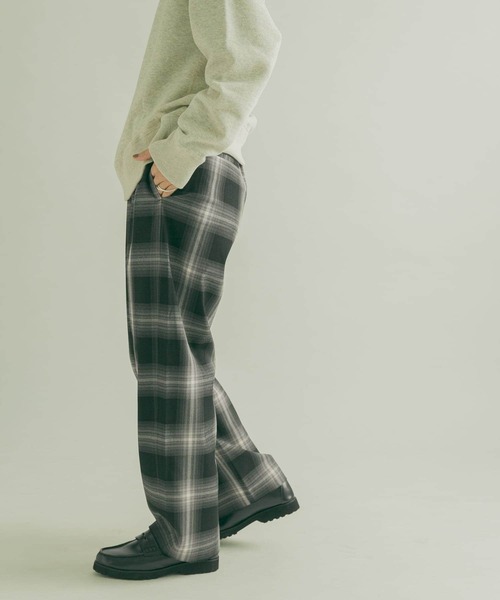 FORK&SPOON（フォークアンドスプーン）の「FORK&SPOON　TRストレートパンツ（その他パンツ・レディース・チェック/チャコールグレー・1/2）」の12枚目の写真