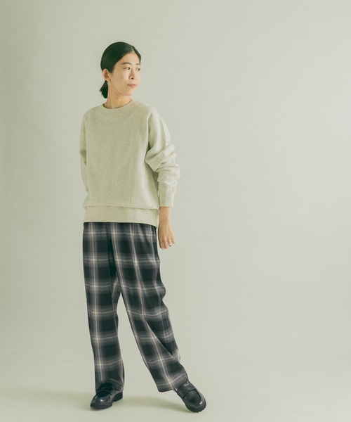 FORK&SPOON（フォークアンドスプーン）の「FORK&SPOON　TRストレートパンツ（その他パンツ・レディース・チェック/チャコールグレー・1/2）」の17枚目の写真