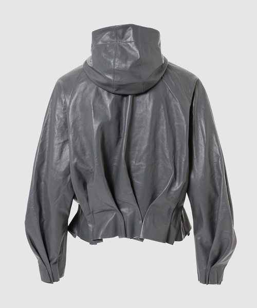 Omar Afridi（オマールアフリディ）の「PLEATED LEATHER HOODIE