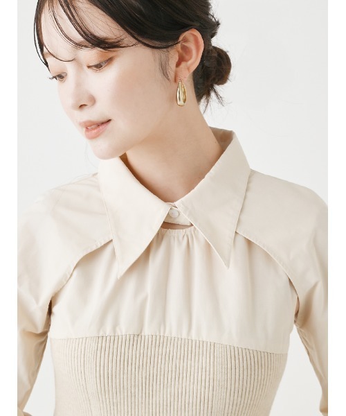 Stylevoice forxxx 2WAYリブニットドッキングシャツワンピース Stylevoice for xxx（スタイルヴォイスフォー）の「2WAY